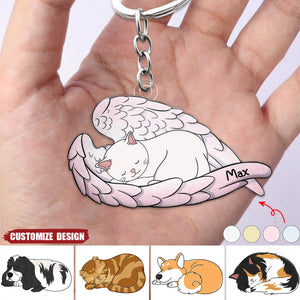 Angel Pet - Memorial Gift For Dog Lover, Cat Lover - Personalized Acrylic Keychain