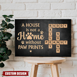 Home With Paw Prints Pet Crossword Puzzle Art Personalized Poster, Gift For Pet Lovers