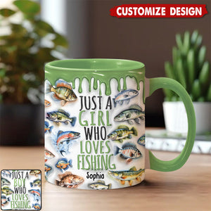 Just A Girl Who Loves Fishing - Personalized Fishing Accent Mug