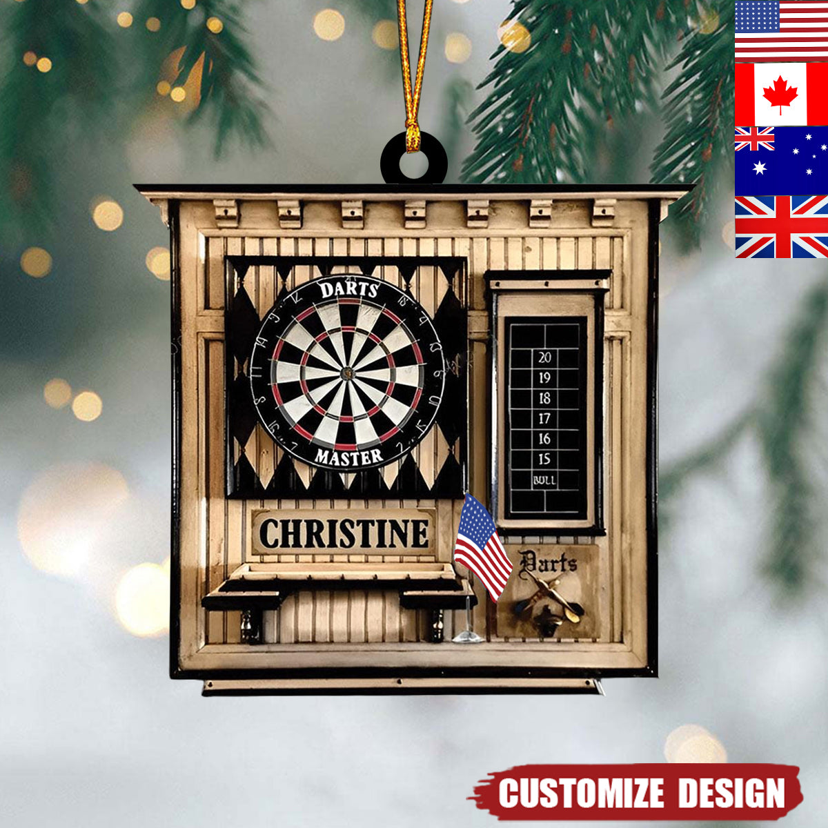 Personalized Dart Ornament -Gift For Dart Lovers - 2024 New Release