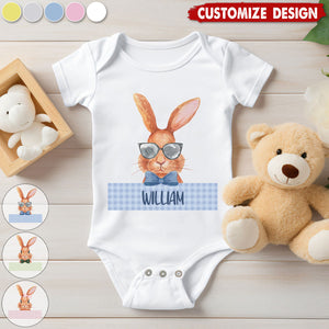 Cute Easter Bunny-Personalized Name Baby Shirt/Baby Onesie-Gift For Baby