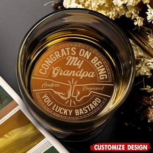 Congrats On Being My Brother You Lucky Man - Personalized Engraved Whiskey Glass