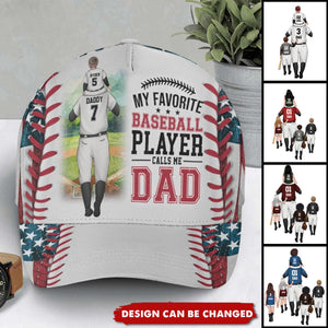 My Favorite Player Calls Me Dad/Grandpa - Personalized Baseball Kids & Dad/Grandpa Classic Cap