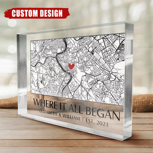 Where It All Began - Couple Personalized Rectangle Shaped Acrylic Plaque - Gift For Couple