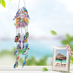 DIY Diamond Painting Double Sided 3D Wind Chime Pendant Hanging Kit