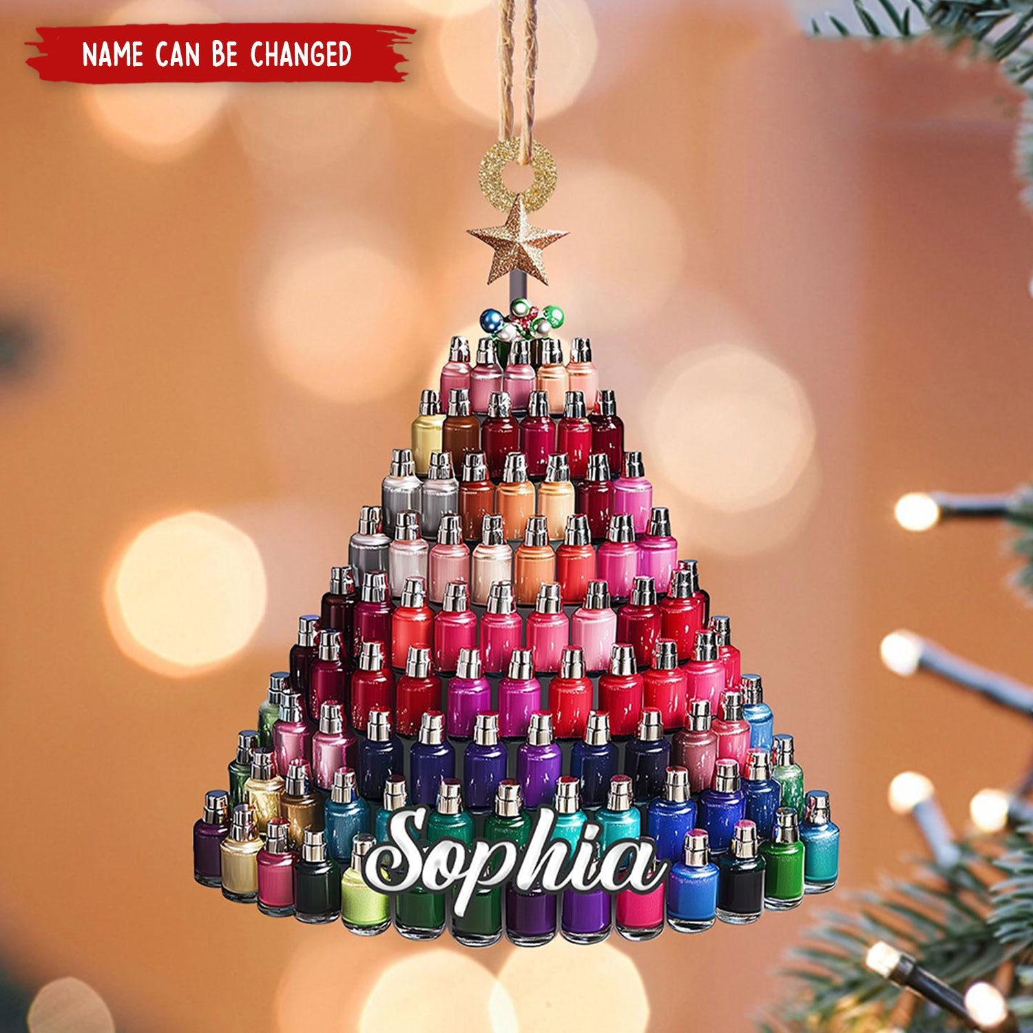 Personalized Nail Salon Christmas Ornament, Gift for Nail Artist, Nail Polish - 2024 New Release