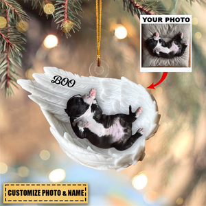 Memorial Pet Angel Wings - Personalized Custom Pet Photo Acrylic  Ornament