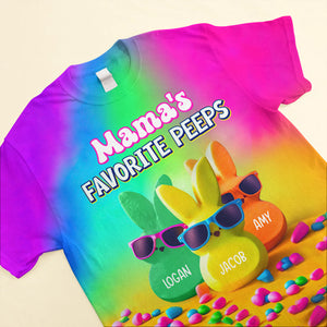 Grandma's Favorite Rabbit Rainbow Color Personalized 3D T-shirt