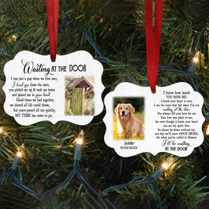 Waiting At The Door Upload Photo - Personalized Ornament - Gift For Dog Lovers, Memorial