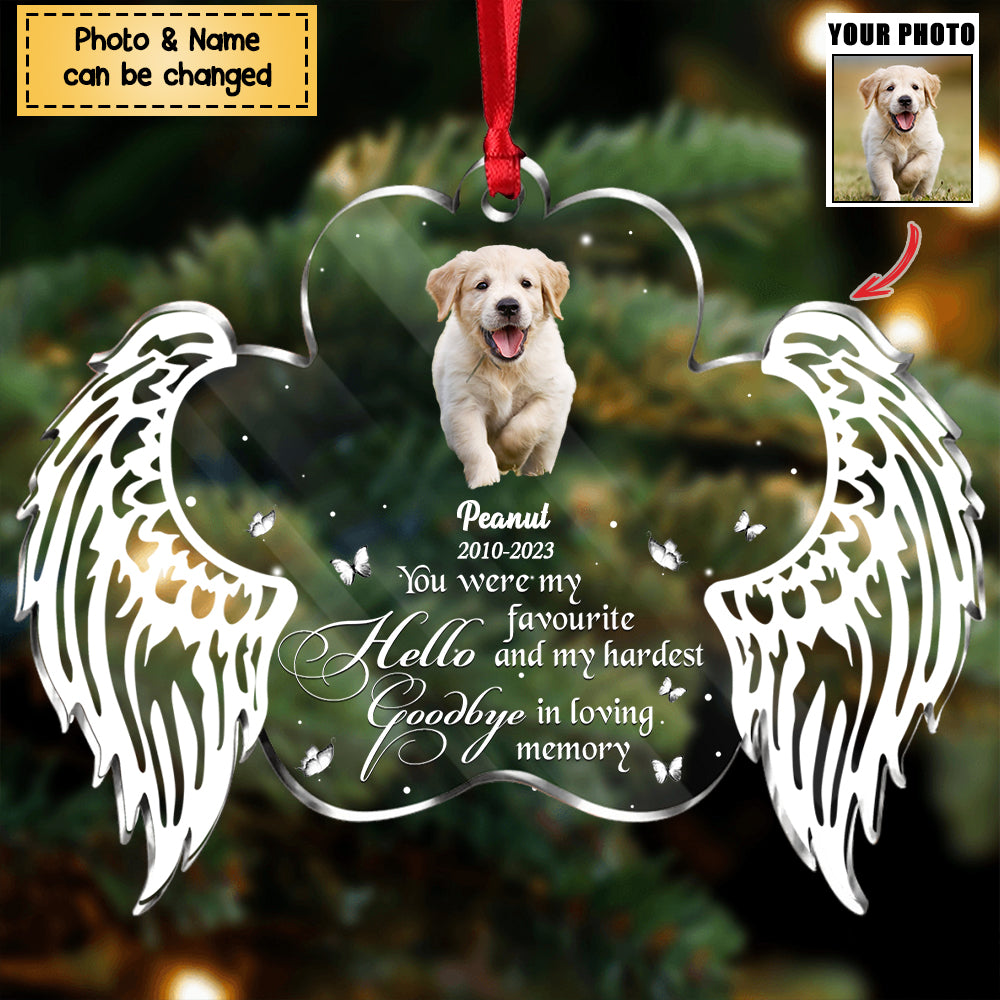 Custom Personalized Memorial Pet Photo Acrylic Ornament - Christmas/Memorial Gift Idea for Pet Owners