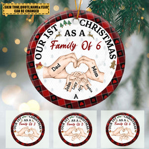 First Christmas As A Family Of Three -Personalized Ceramic Ornament