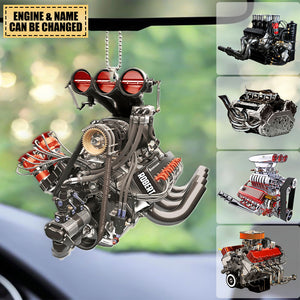 Drag Racing Hot Rod V8 Engine, Custom Drag Racing Car Hanging Ornament, Gift For Racing Lovers