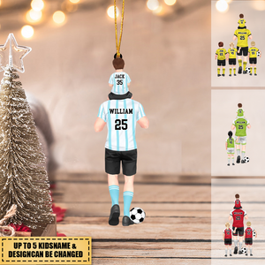 I Scored A Hat-Trick - Personalized soccer Dad & Kids Christmas Ornament