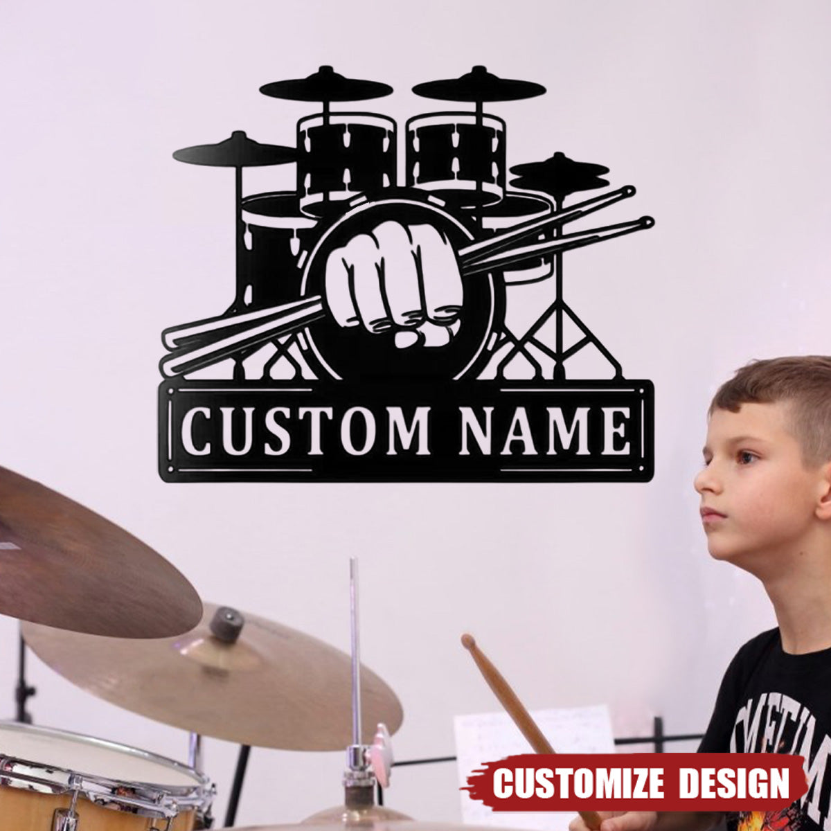 Personalized Drums Music Metal Decoration - Gift For Drums Lovers