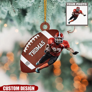 American Football Players - Personalized Custom Photo Mica Ornament - Sport Gift For American Football Players