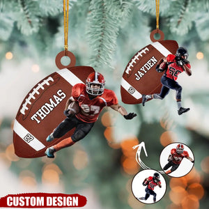 American Football Players - Personalized Custom Photo Mica Ornament - Sport Gift For American Football Players