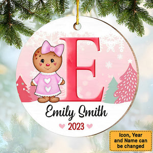 Personalized baby Christmas Circle Ornament - Christmas Gift For Baby