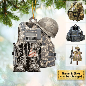 Soldier Vests Shaped Personalized Christmas Ornament